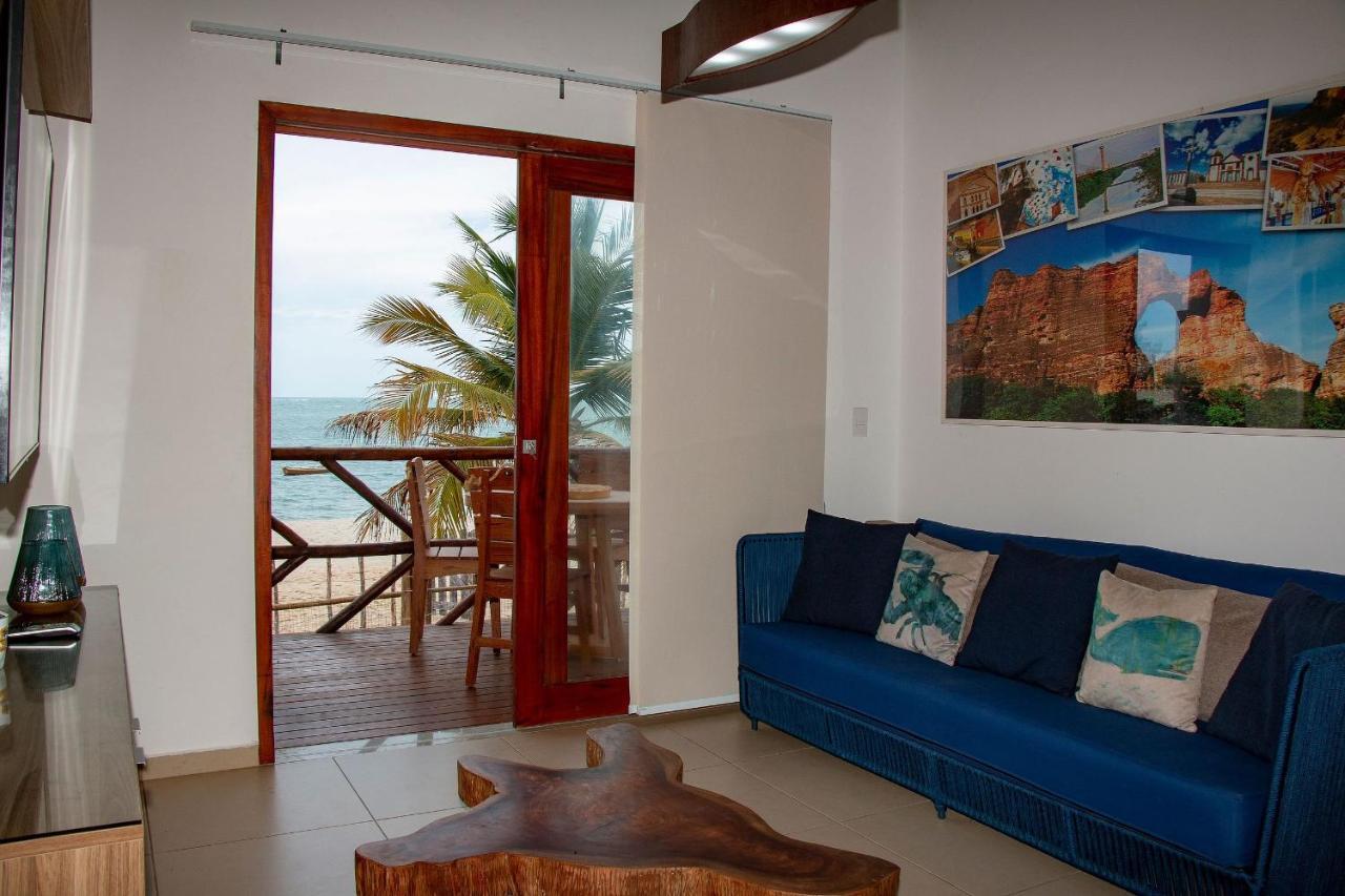 Apartamento Peixe Boi - pé na areia com vista frontal e total para o mar Barra Grande (Piaui) Exterior foto
